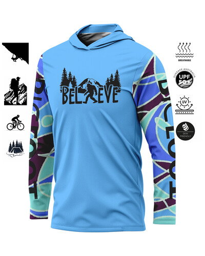 Дрехи за джогинг BIGFOOT с качулка и дълги ръкави UV защита Мъжки спортове на открито Отвеждане на влагата Спортно облекло Ежедневно колоездене Джогинг