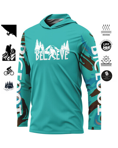 Дрехи за джогинг BIGFOOT с качулка и дълги ръкави UV защита Мъжки спортове на открито Отвеждане на влагата Спортно облекло Ежедневно колоездене Джогинг