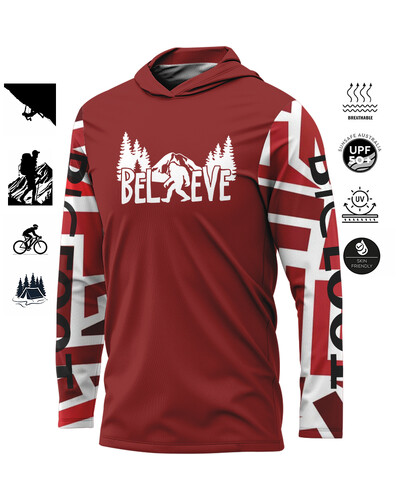 Дрехи за джогинг BIGFOOT с качулка и дълги ръкави UV защита Мъжки спортове на открито Отвеждане на влагата Спортно облекло Ежедневно колоездене Джогинг