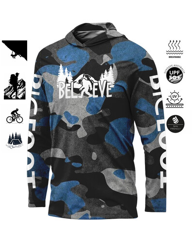 BIGFOOT Спортно облекло с качулка Голям размер UV защита Мъжки външни камуфлажни влагопренасящи трикотажни дрехи за риболов Горнища