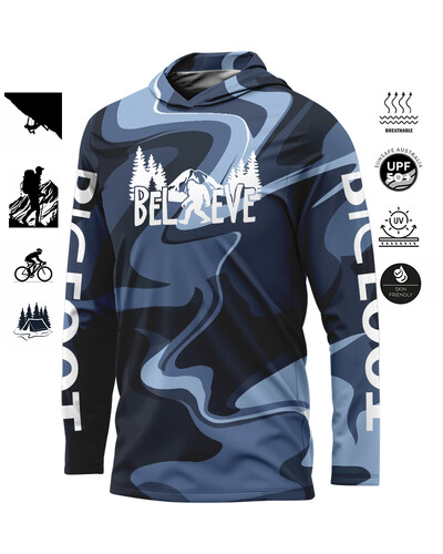 BIGFOOT Спортно облекло с качулка Голям размер UV защита Мъжки външни камуфлажни влагопренасящи трикотажни дрехи за риболов Горнища