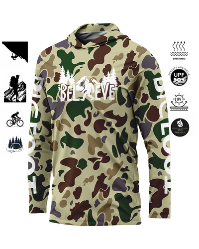 BIGFOOT Спортно облекло с качулка Голям размер UV защита Мъжки външни камуфлажни влагопренасящи трикотажни дрехи за риболов Горнища