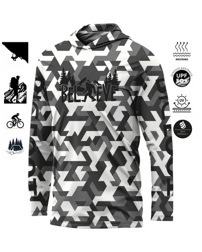 BIGFOOT Спортно облекло с качулка Голям размер UV защита Мъжки външни камуфлажни влагопренасящи трикотажни дрехи за риболов Горнища