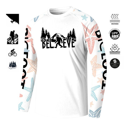 BIGFOOT jauni vīriešu garie riteņi riteņbraukšanas apģērbi vasaras brīvdabas piedurknēm T krekls makšķerēšanas apģērbs Saules aizsargkrēms elpojošs sviedru uzsūcējs