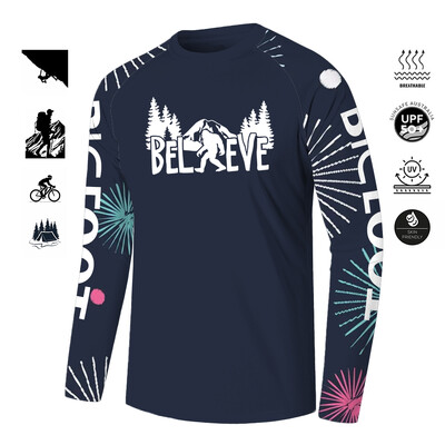 BIGFOOT jauni vīriešu garie riteņi riteņbraukšanas apģērbi vasaras brīvdabas piedurknēm T krekls makšķerēšanas apģērbs Saules aizsargkrēms elpojošs sviedru uzsūcējs