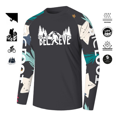 BIGFOOT jauni vīriešu garie riteņi riteņbraukšanas apģērbi vasaras brīvdabas piedurknēm T krekls makšķerēšanas apģērbs Saules aizsargkrēms elpojošs sviedru uzsūcējs