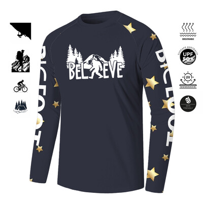 BIGFOOT jauni vīriešu garie riteņi riteņbraukšanas apģērbi vasaras brīvdabas piedurknēm T krekls makšķerēšanas apģērbs Saules aizsargkrēms elpojošs sviedru uzsūcējs