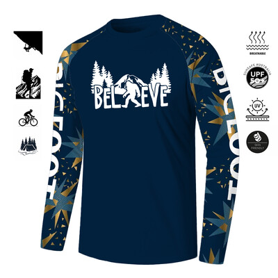 BIGFOOT jauni vīriešu garie riteņi riteņbraukšanas apģērbi vasaras brīvdabas piedurknēm T krekls makšķerēšanas apģērbs Saules aizsargkrēms elpojošs sviedru uzsūcējs