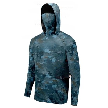 2024 Summer Performance Fishing Hoodie Mask Uv защита UPF 50 Тениски с дълъг ръкав Мъжки дишащи риболов