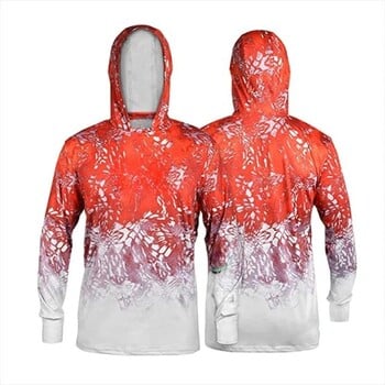 2024 Summer Performance Fishing Hoodie Mask Uv защита UPF 50 Тениски с дълъг ръкав Мъжки дишащи риболов