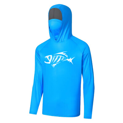 2024 Summer Performance Fishing Hoodie Mask Uv защита UPF 50 Тениски с дълъг ръкав Мъжки дишащи риболов