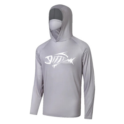 2024 Summer Performance Fishing Hoodie Mask Uv защита UPF 50 Тениски с дълъг ръкав Мъжки дишащи риболов
