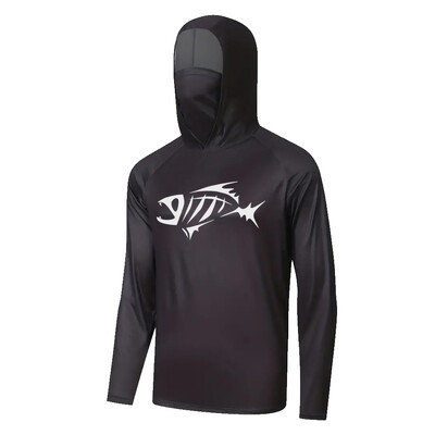 2024 Summer Performance Fishing Hoodie Mask Uv защита UPF 50 Тениски с дълъг ръкав Мъжки дишащи риболов