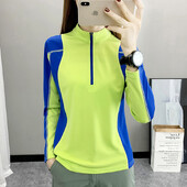 Sieviešu pārgājienu T-krekli Elastīgi elpojoši ātri nožūst pārgājienu T krekls Sieviešu pārgājienu T krekls ar garām piedurknēm āra sporta sporta zāles krekls