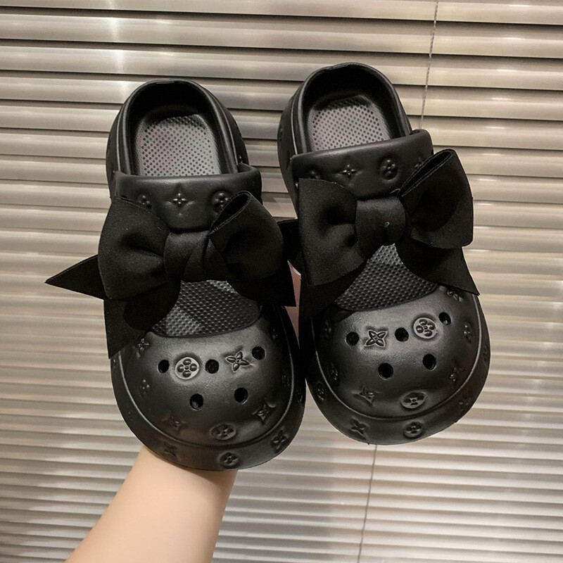 Croc Shoes Ženska gornja odjeća Ljeto 2024 Novi dijelovi Slatke prozračne papuče s osjećajem leptir-kravate