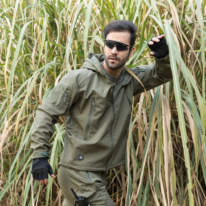 Medžioklės striukė su gobtuvu, skirta bėgioti žygiams kopti lauke sportuoti terminiai dviratininkų apranga 2024 m. Naujas vėjui atsparus drabužis, jojimo paltas