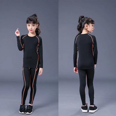 Детски комплект за бягане Деца Момче Момиче Мъже Жени Фитнес Баскетбол Футбол Спорт Туризъм Ски Термо бельо Анцуг Анцуг 02