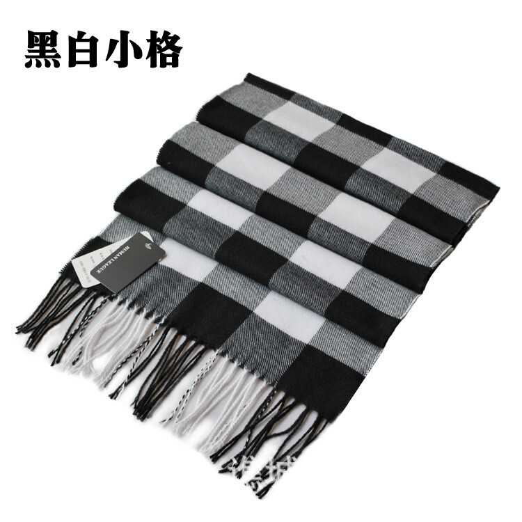 Nová zimná šatka z imitácie kašmíru, pánska šatka z imitácie kašmíru, hrubá britská kockovaná šatka