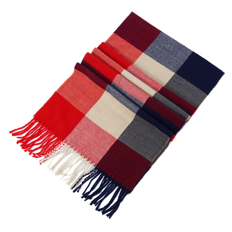 Nová zimná šatka z imitácie kašmíru, pánska šatka z imitácie kašmíru, hrubá britská kockovaná šatka