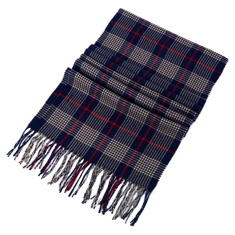 Nová zimná šatka z imitácie kašmíru, pánska šatka z imitácie kašmíru, hrubá britská kockovaná šatka