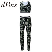 Деца Момиче Спортно облекло Анцуг Камуфлаж Тренировка Балет Гимнастика Екипировка Без ръкави Racer Back Потници Кратко горнище + клин Панталони