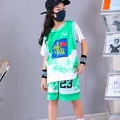 НОВО 24 25 Детско облекло Костюм момче момиче Фенове Баскетболни фланелки 244 Фалшив комплект униформа от две части Тренировъчни тениски и шорти