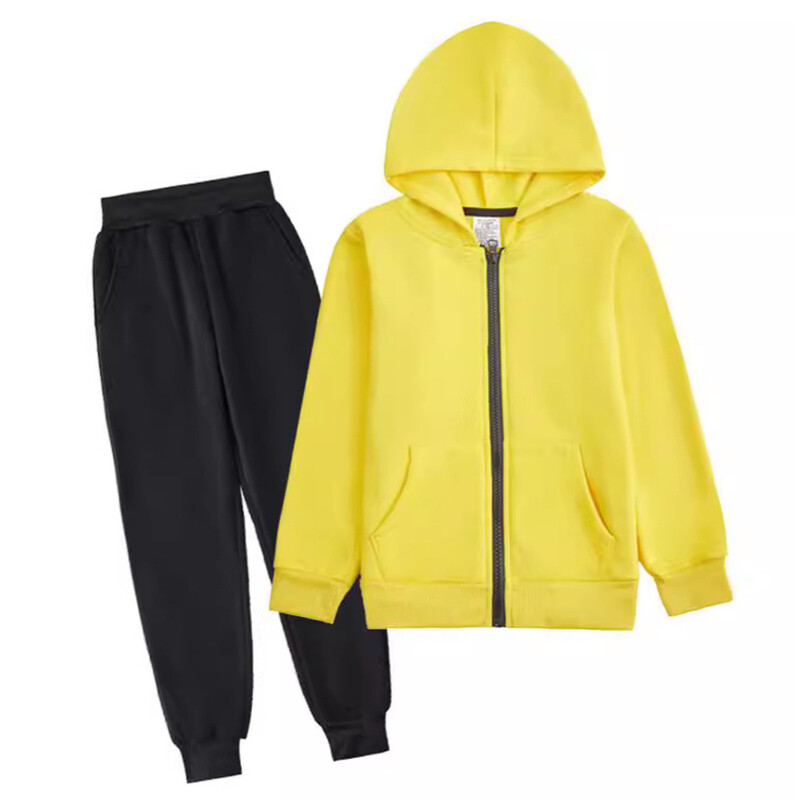 Unisex Sportsko odijelo s podstavom od flisa za djecu, dječake, djevojčice, trenerka za trčanje, biciklizam, kampiranje, majica s kapuljačom na patentni zatvarač i hlače