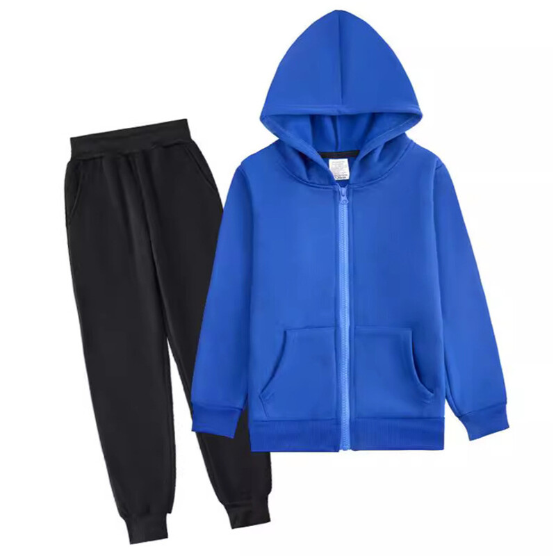 Unisex Sportsko odijelo s podstavom od flisa za djecu, dječake, djevojčice, trenerka za trčanje, biciklizam, kampiranje, majica s kapuljačom na patentni zatvarač i hlače