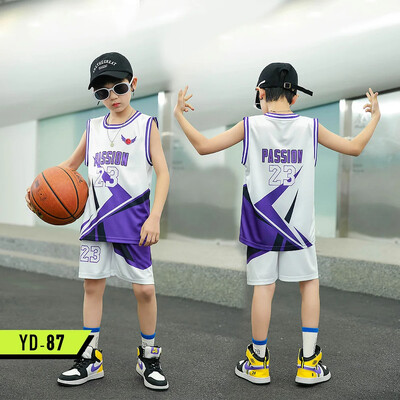 Детско облекло, костюм, момче, момиче, Баскетболни фланелки, комплект фланелки за начално училище, екипна униформа, тренировъчна жилетка