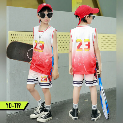 Детско облекло, костюм, момче, момиче, Баскетболни фланелки, комплект фланелки за начално училище, екипна униформа, тренировъчна жилетка