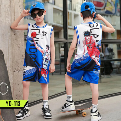 Детско облекло, костюм, момче, момиче, Баскетболни фланелки, комплект фланелки за начално училище, екипна униформа, тренировъчна жилетка