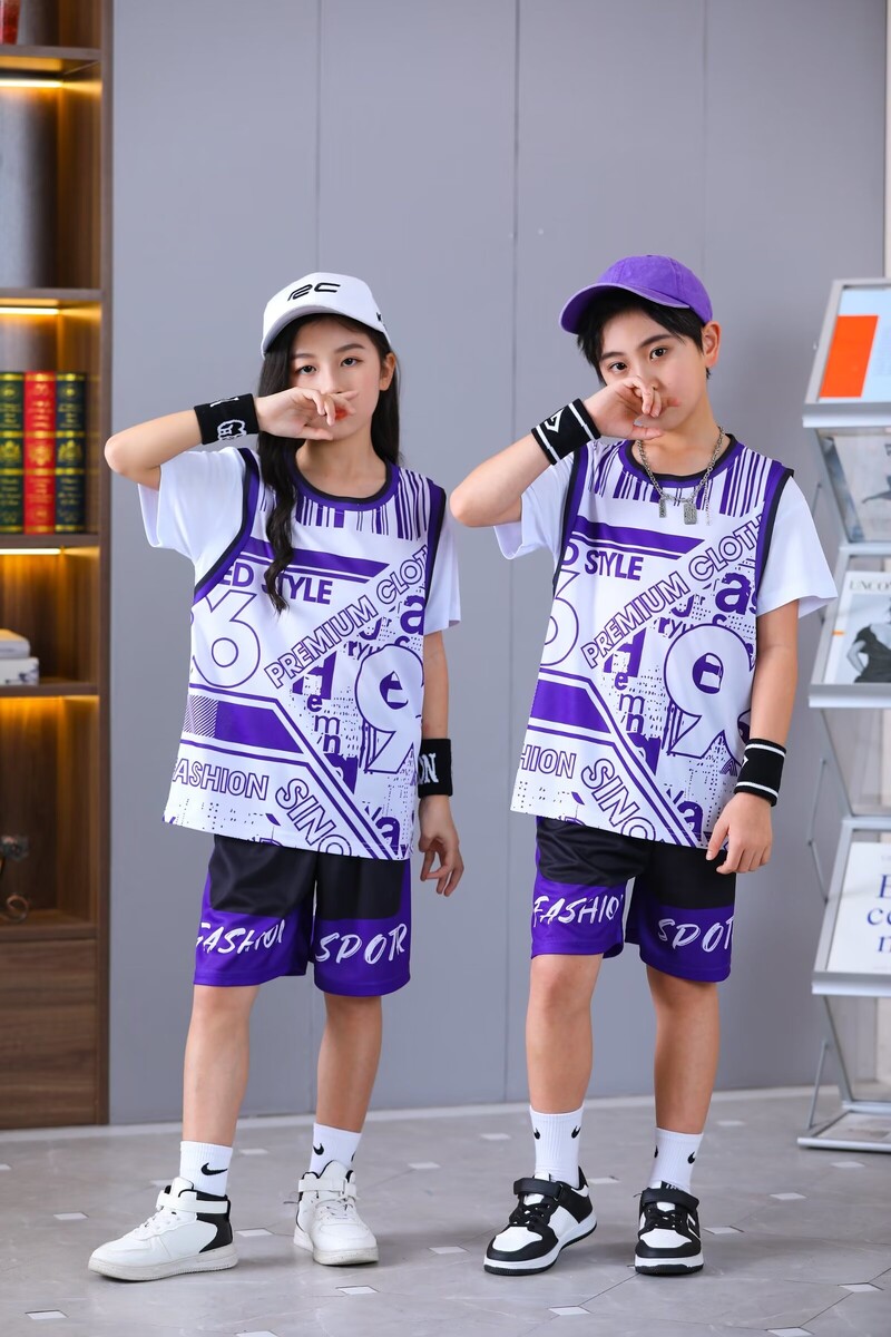 Ново детско облекло костюм бързосъхнещ абсорбиращ потта момчета момичета #Баскетболни фланелки Фалшив комплект униформи от две части първичен sc