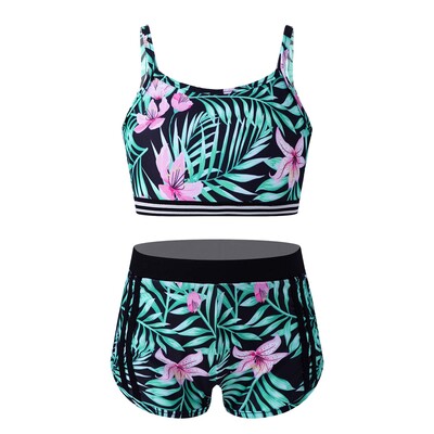 Dječji maskirni komplet sportske odjeće Skraćena majica bez rukava za djevojčice s kratkim hlačama Sportska odjeća Trenirka za ples, gimnastiku, vježbanje