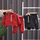 Комплекти спортни дрехи за момчета Пролет Есен 2024 Детски палта Суичъри Панталони 2 бр. Костюм за бебе Анцузи Детски екипи Малко дете 4 5 г