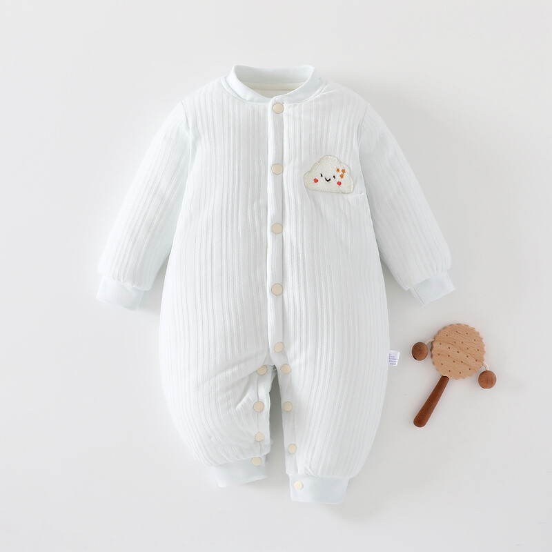 Бебешки гащеризон есен и зима Клас А чист памук без кости дрехи за новородени капитонирани и удебелени мъжко и женско бебешко горно облекло