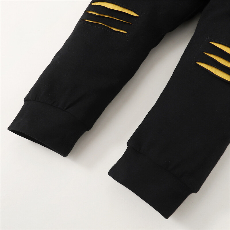 1-6 години Детски костюм за момчета Mama's Boy Горнище с дълъг ръкав с качулка + панталон Ежедневно облекло Дете Бебе момче Моден комплект спортни костюми