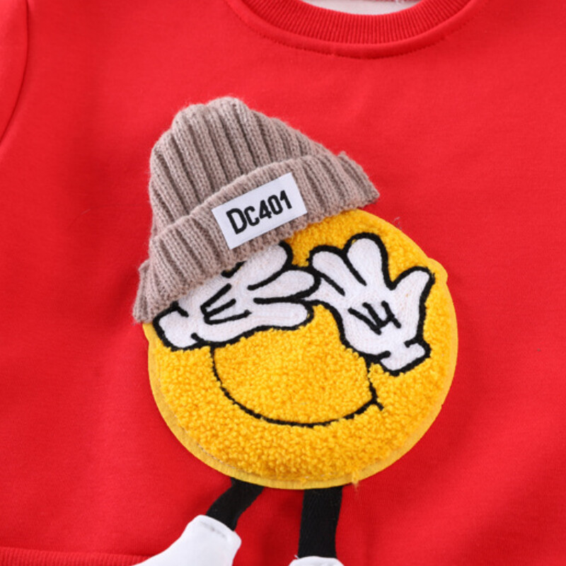 Modni pulover i udobne trenirke za dječake od 2 komada, dječji set dugih rukava s okruglim izrezom za dnevnu upotrebu i nošenje na otvorenom