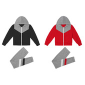 2021 Нови комплекти от две части Детски спортни екипи Спортно облекло Анцуг с преден цип Горнища и панталони с качулка Ежедневни спортни костюми от 2 бр.