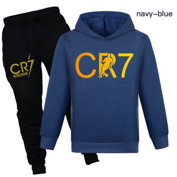 CR7 Series Clothes Детски есенен комплект с качулка Boys Portugal Football 7 Анцуг Спортно облекло Суичъри Панталон Костюм Детско облекло