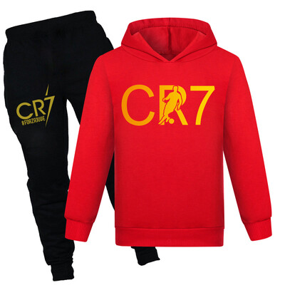 CR7 Series Clothes Детски есенен комплект с качулка Boys Portugal Football 7 Анцуг Спортно облекло Суичъри Панталон Костюм Детско облекло