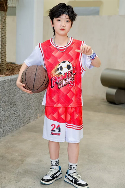 Novi prozračni košarkaški dres 23/24 za dječake i djevojčice koji trče lažni dvodijelni komplet dječje timske uniforme za obuku u osnovnoj školi