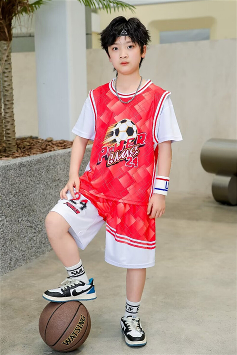 Novi prozračni košarkaški dres 23/24 za dječake i djevojčice koji trče lažni dvodijelni komplet dječje timske uniforme za obuku u osnovnoj školi