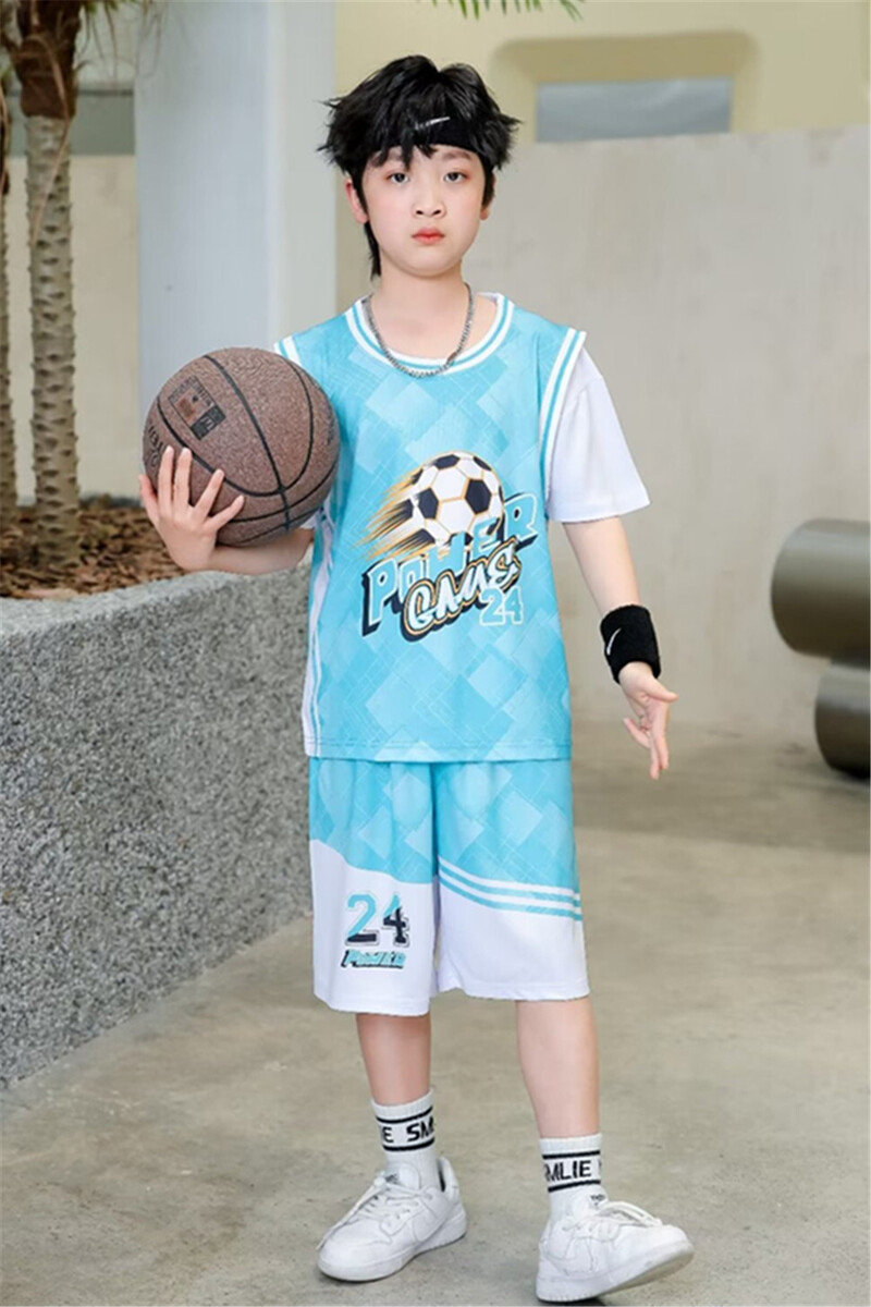 Novi prozračni košarkaški dres 23/24 za dječake i djevojčice koji trče lažni dvodijelni komplet dječje timske uniforme za obuku u osnovnoj školi