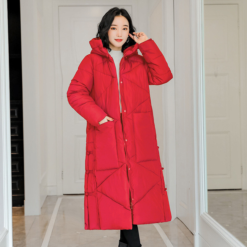 Ženska puhasta jakna iznad koljena Sjeveroistočna podebljana zimska odjeća Nova moda 2021. topla jakna srednje dužine s kapuljačom u korejskom stilu