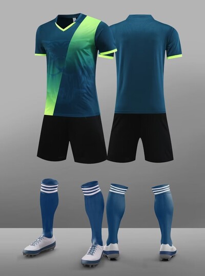 ново 24 25 момче момиче фенове футболна тениска мъже и деца домашни игри футболни фланелки комплекти униформа с къс ръкав тренировъчно облекло7707