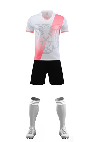 ново 24 25 момче момиче фенове футболна тениска мъже и деца домашни игри футболни фланелки комплекти униформа с къс ръкав тренировъчно облекло7707