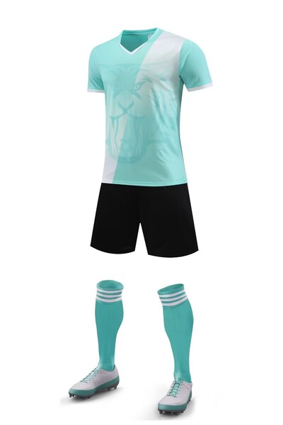 ново 24 25 момче момиче фенове футболна тениска мъже и деца домашни игри футболни фланелки комплекти униформа с къс ръкав тренировъчно облекло7707