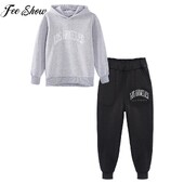 Деца Момчета Момичета Спортен костюм Спортен костюм с дълъг ръкав Суичър с качулка и качулка с ластичен колан Панталони