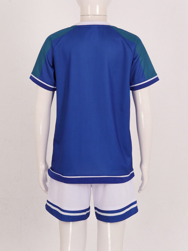 Детски момчешки спортен костюм Тениска с къс ръкав и комплект Футбол Футбол Баскетбол Тренировъчна униформа Джогинг Активен спортен анцуг