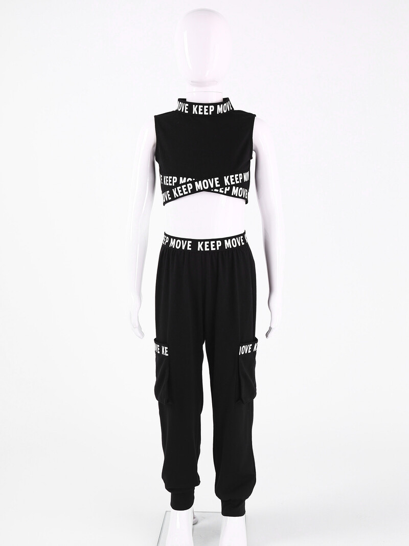 Детски спортен костюм за момичета, без ръкави, ремъци, шевове, изрязани горнища и комплект клинове, анцуг, костюм за фитнес, бягане, танци, тренировъчни екипи